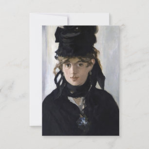 Manet - Berthe Morisot met een boeket viooltjes Bedankkaart
