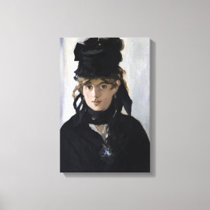 Manet - Berthe Morisot met een boeket viooltjes Canvas Afdruk