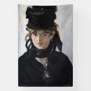 Manet - Berthe Morisot met een boeket viooltjes Spandoek