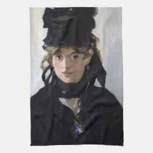 Manet - Berthe Morisot met een boeket viooltjes Theedoek