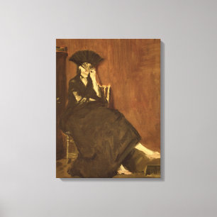 Manet Berthe Morisot met een ventilator, 1872 Canvas Afdruk