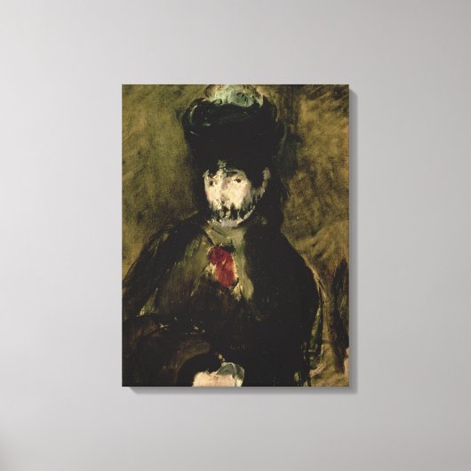 Manet | Berthe Morisot Wearing a Veil, 1872 Canvas Afdruk (Voorkant)