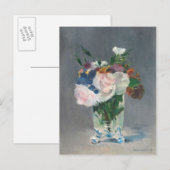 Manet | Bloemen in een kristalvet, c.1882 Briefkaart (Voorkant / Achterkant)
