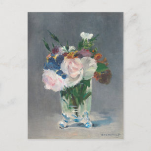 Manet   Bloemen in een kristalvet, c.1882 Briefkaart