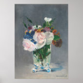 Manet | Bloemen in een kristalvet, c.1882 Poster (Voorkant)