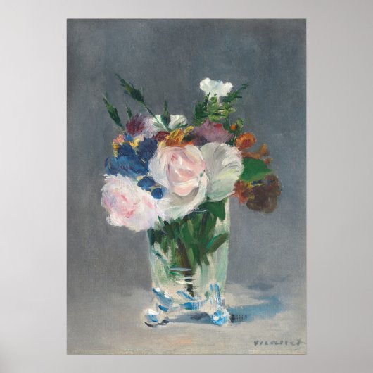 Manet | Bloemen in een kristalvet, c.1882 Poster (Voorkant)