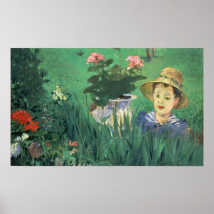 Manet - Boy in Flowers (Jacques Hoschede) Poster