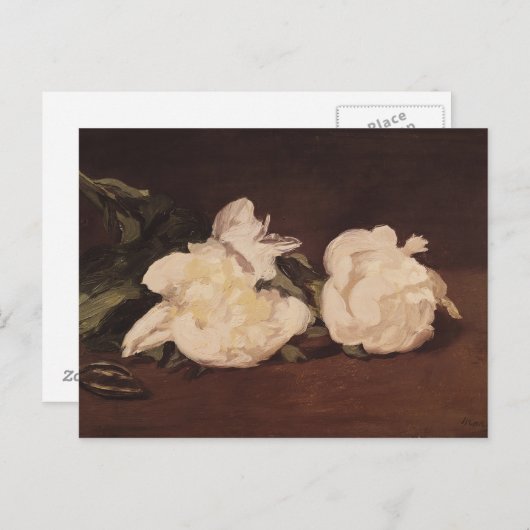 Manet | Branch of White Peonies and Secateurs Briefkaart (Voorkant / Achterkant)