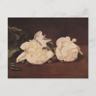 Manet   Branch of White Peonies and Secateurs Briefkaart