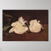 Manet | Branch of White Peonies and Secateurs Poster (Voorkant)