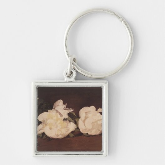 Manet | Branch of White Peonies and Secateurs Sleutelhanger (Voorkant)