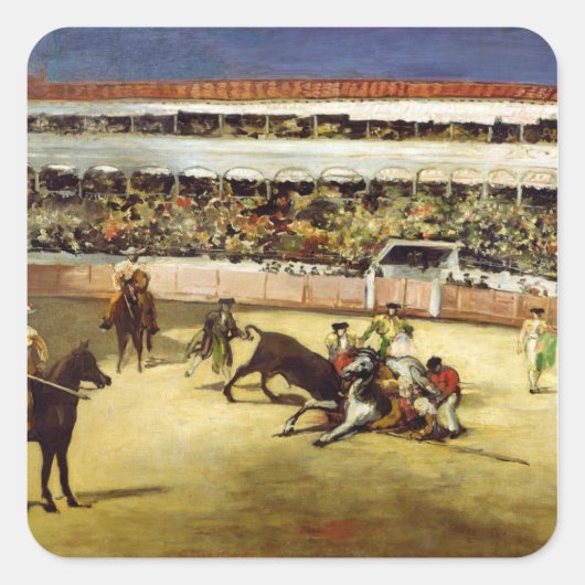 Manet | Bull Fight, 1865 Vierkante Sticker (Voorkant)