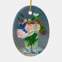 Manet Flowers in een Crystal Vase Keramisch Ornament