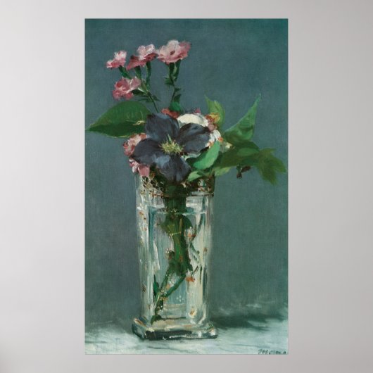 Manet Flowers in een Crystal Vase Poster (Voorkant)
