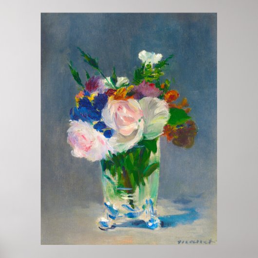 Manet Flowers in een Crystal Vase Poster (Voorkant)