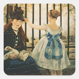 Manet   Gare St. Lazare, 1872-3 Vierkante Sticker