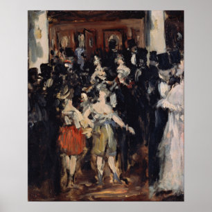 Manet - gemaskerde bal bij de opera poster
