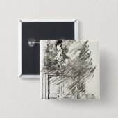 Manet | Illustratie voor de "Raven" Vierkante Button 5,1 Cm (Voorkant /achterkant)