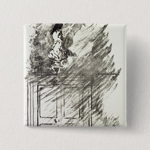 Manet Illustratie voor de "Raven" Vierkante Button 5,1 Cm