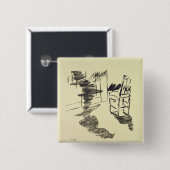 Manet | Illustratie voor de "Raven" Vierkante Button 5,1 Cm (Voorkant /achterkant)