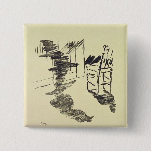 Manet | Illustratie voor de "Raven" Vierkante Button 5,1 Cm (Voorkant)