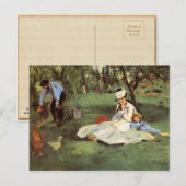 Manet Impressionist Frans Familie Tuin Schilderij Briefkaart (Voorkant / Achterkant)