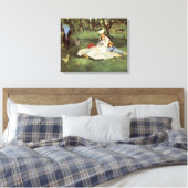 Manet Impressionist Frans Familie Tuin Schilderij Canvas Afdruk (Insitu (Slaapkamer))
