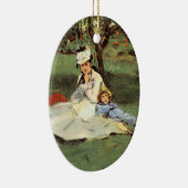 Manet Impressionist Frans Familie Tuin Schilderij Keramisch Ornament (Rechts)