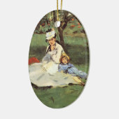 Manet Impressionist Frans Familie Tuin Schilderij Keramisch Ornament (Links)