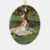 Manet Impressionist Frans Familie Tuin Schilderij Keramisch Ornament (Rechts)