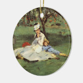 Manet Impressionist Frans Familie Tuin Schilderij Keramisch Ornament (Links)