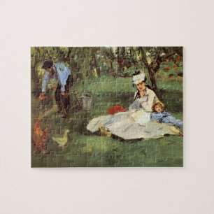 Manet Impressionist Frans Familie Tuin Schilderij Legpuzzel