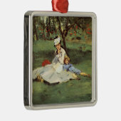Manet Impressionist Frans Familie Tuin Schilderij Metalen Ornament (Rechts)