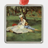 Manet Impressionist Frans Familie Tuin Schilderij Metalen Ornament (Voorkant)