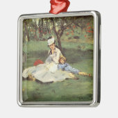 Manet Impressionist Frans Familie Tuin Schilderij Metalen Ornament (Links)