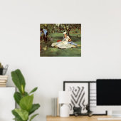 Manet Impressionist Frans Familie Tuin Schilderij Poster (Thuiskantoor)
