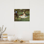 Manet Impressionist Frans Familie Tuin Schilderij Poster (Keuken)