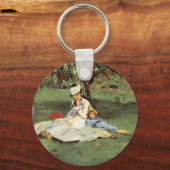 Manet Impressionist Frans Familie Tuin Schilderij Sleutelhanger (Voorkant)