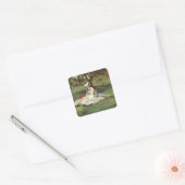 Manet Impressionist Frans Familie Tuin Schilderij Vierkante Sticker (Envelop)