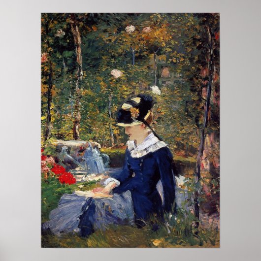 Manet - Jonge vrouw in de tuin, 1880 Poster (Voorkant)