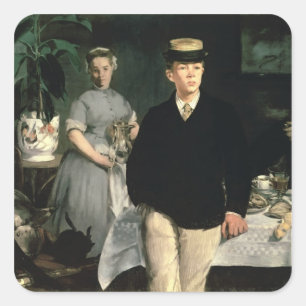 Manet   Luncheon in de Studio, 1868 Vierkante Sticker