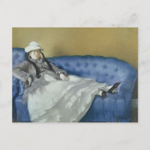 Manet   Madame Manet op een blauwe sofa, 1874 Briefkaart