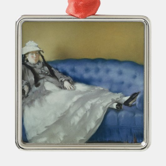Manet | Madame Manet op een blauwe sofa, 1874 Metalen Ornament (Voorkant)