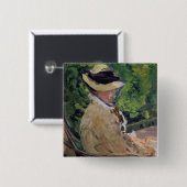 Manet | Madame Manet te Bellevue Vierkante Button 5,1 Cm (Voorkant /achterkant)