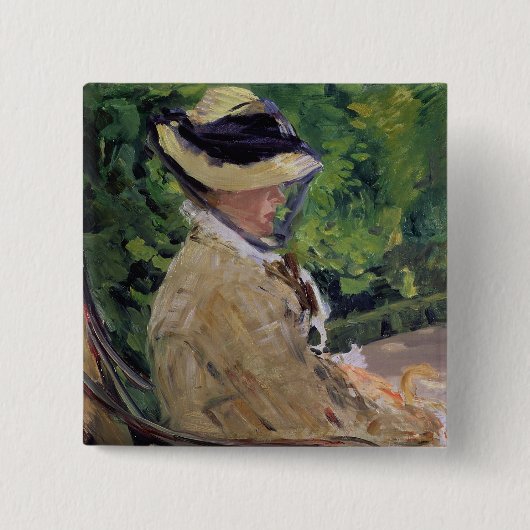 Manet | Madame Manet te Bellevue Vierkante Button 5,1 Cm (Voorkant)