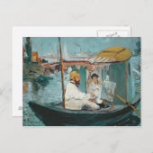 Manet | Monet in zijn Floating Studio, 1874 Briefkaart (Voorkant / Achterkant)