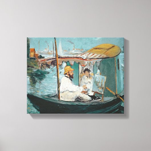 Manet | Monet in zijn Floating Studio, 1874 Canvas Afdruk (Voorkant)