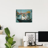 Manet | Monet in zijn Floating Studio, 1874 Poster (Thuiskantoor)