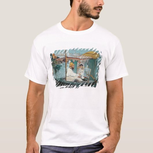 Manet | Monet in zijn Floating Studio, 1874 T-shirt (Voorkant)