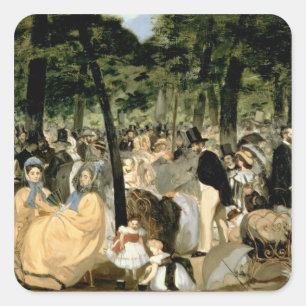 Manet   Muziek in de tuinen tuinen, 1862 Vierkante Sticker